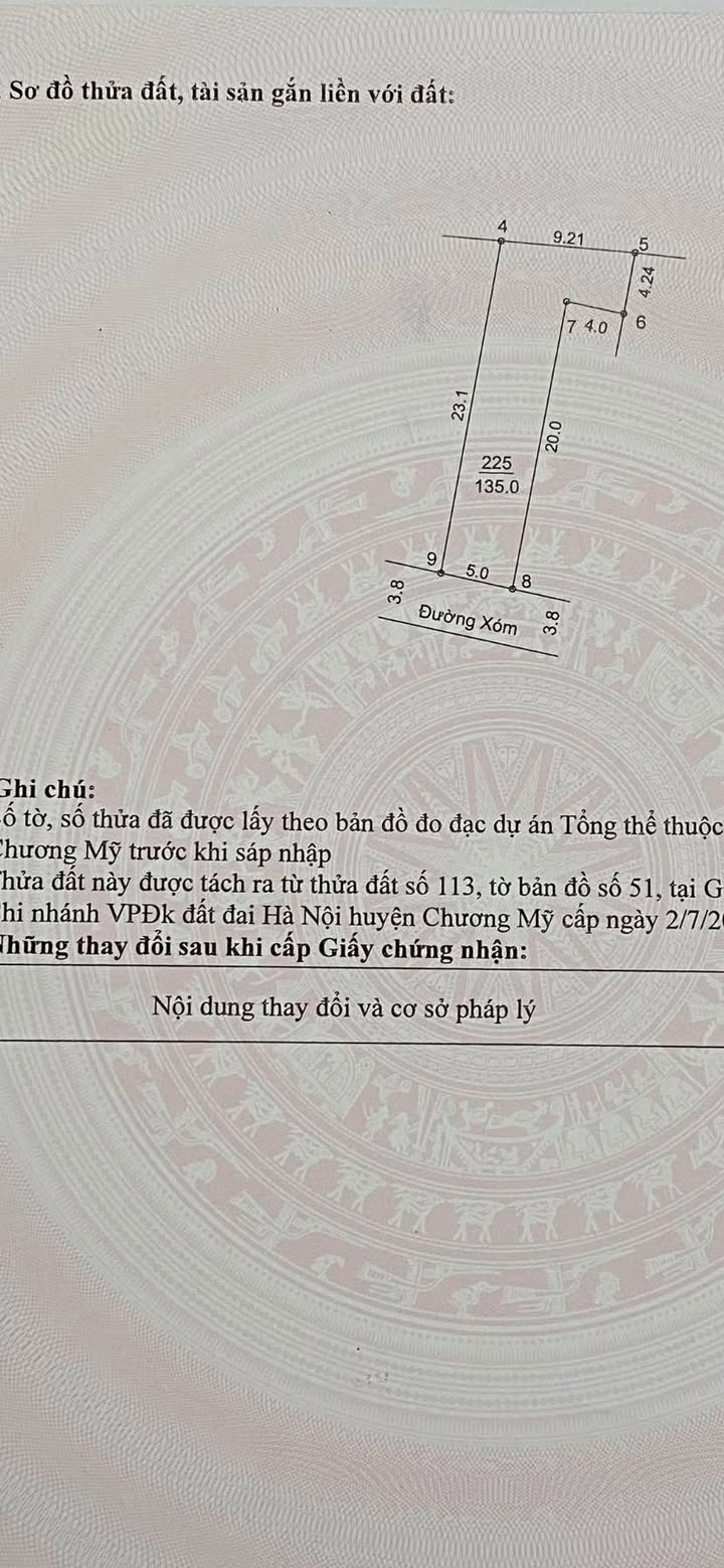 Đất nền 135m² tại xã Xuân Mai, Chương Mỹ giá 2.7 tỷ - Sổ đỏ chính chủ