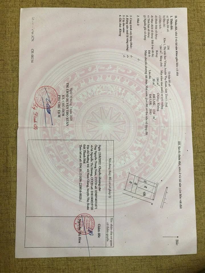 Đất thổ cư 50m² tại xã Sao Vàng, Thọ Xuân - Sổ đỏ chính chủ, giá thỏa thuận