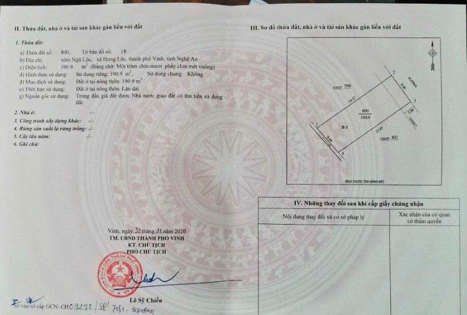 Đất mặt đường 24m Hưng Lộc 190.9m² - Hướng Đông Bắc, giá thỏa thuận!