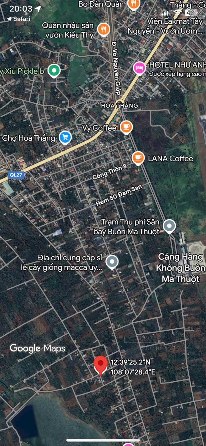 Bán lô đất góc 2 mặt tiền đường Hòa Thắng, 200m², chỉ 2.15 tỷ - Sổ đỏ chính chủ!