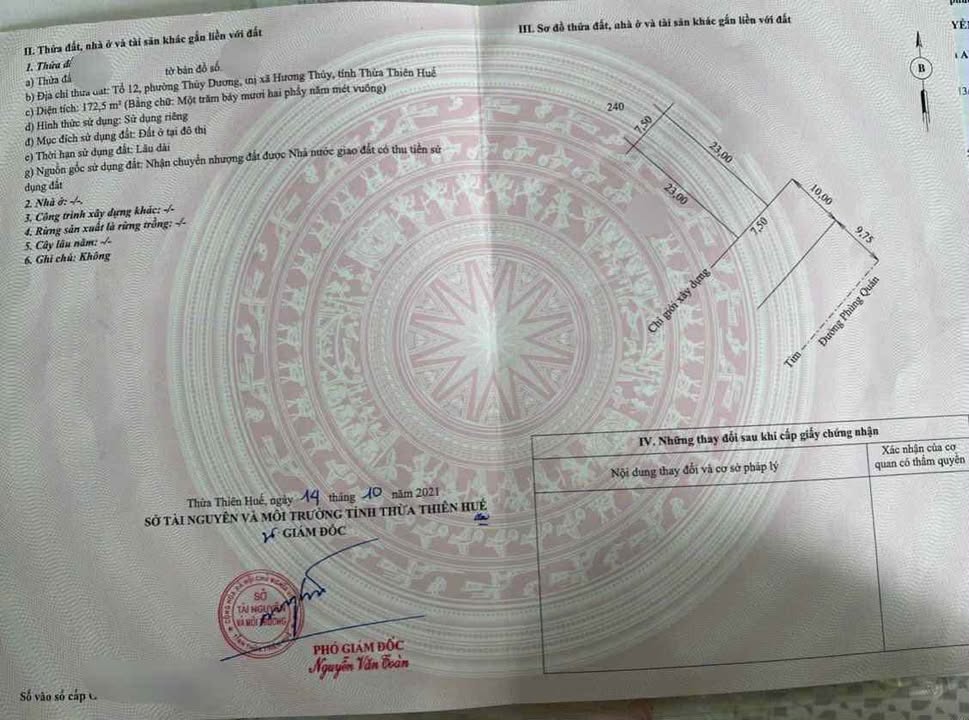 Đất nền mặt tiền đường Phùng Quán, Hương Thủy - 172,5m² giá thỏa thuận - Đầu tư sinh lời!