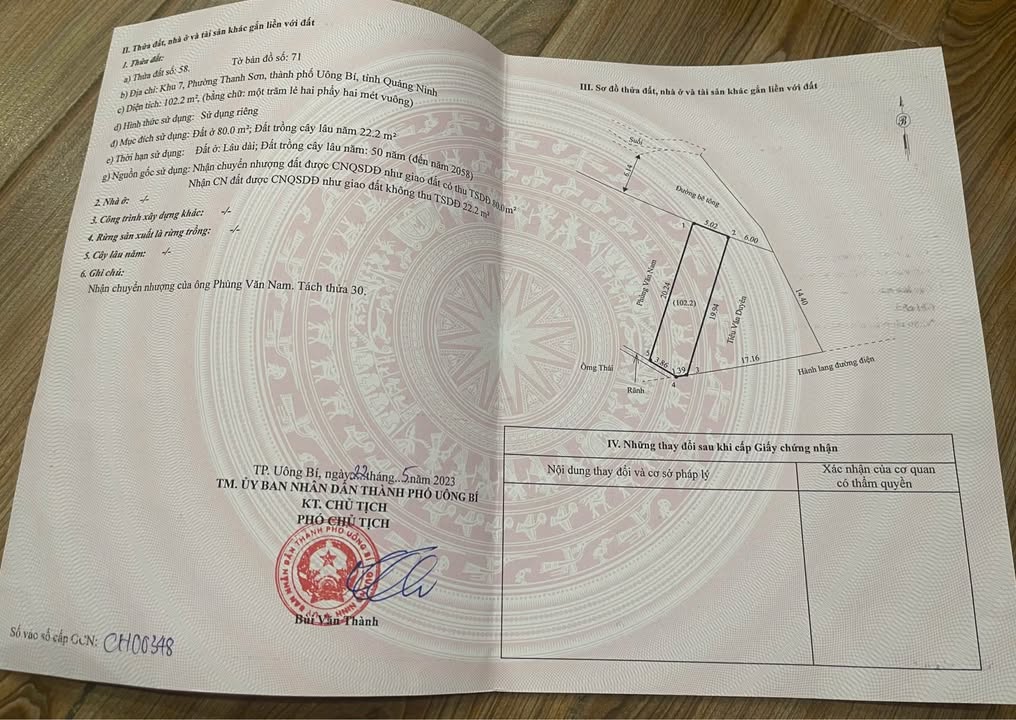 Lô đất 102m² tại khu 7, phường Thanh Sơn, Uông Bí - Giá chỉ 700 triệu, đầu tư sinh lời!