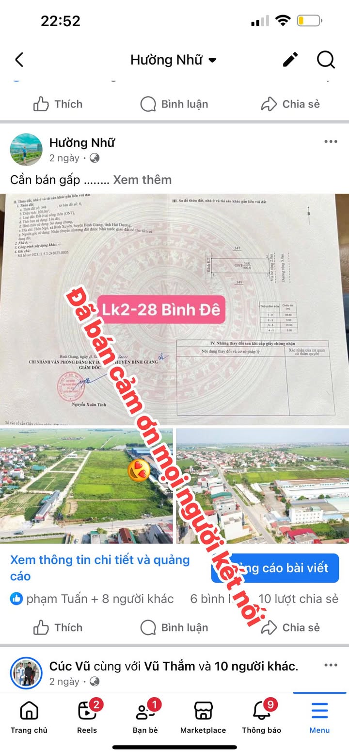 Đất nền Thái Hòa - Bình Giang 150m² giá 1.6 tỷ - Cơ hội đầu tư tuyệt vời!