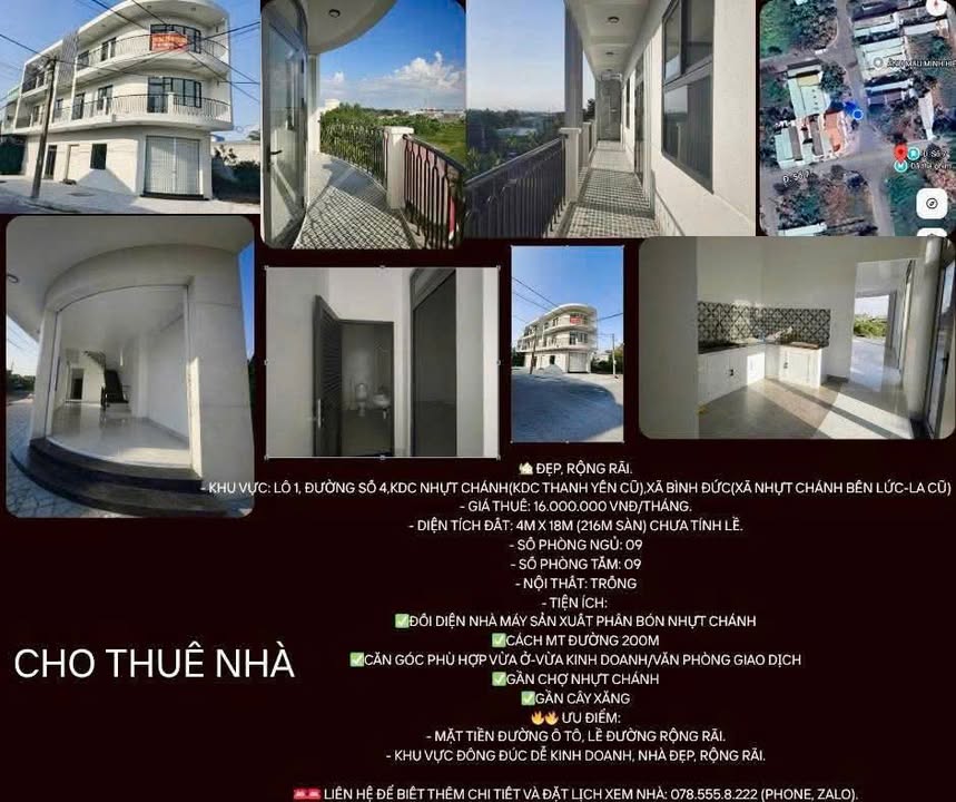 Cho thuê nhà nguyên căn KDC Thanh Yến, Bến Lức 72m² giá 16 triệu - Vị trí trung tâm tiện ích!