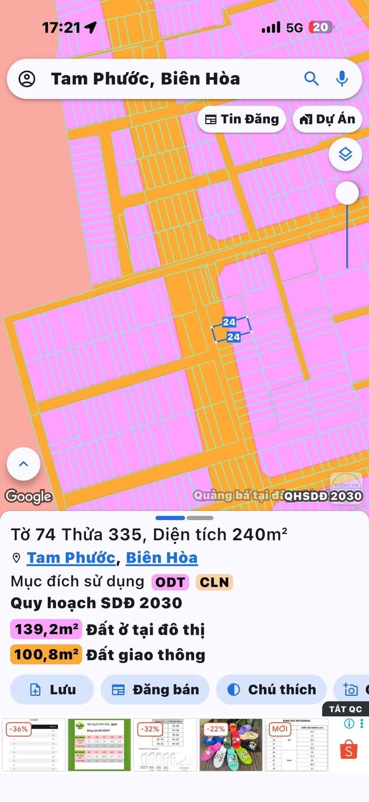 Đất Thổ Cư 240m² Khu Trại Gà Tam Phước - Giá Chỉ 2 Tỷ Thương Lượng