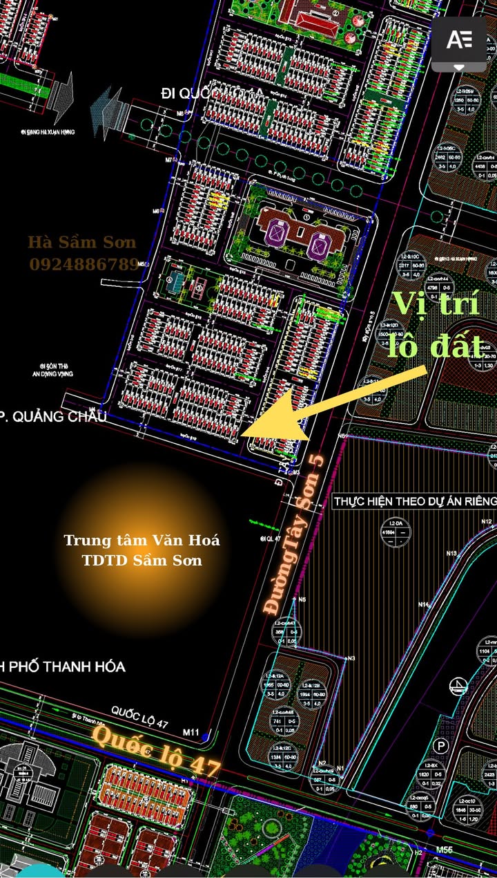 Đất nền thương mại TĐC Châu Thành, Sầm Sơn 237.5m² - Cơ hội đầu tư hấp dẫn!