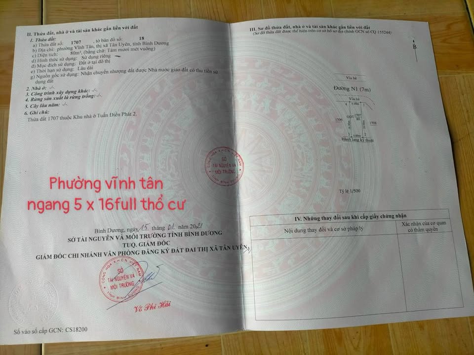 Đất thổ cư 80m² tại khu Tuấn Điền Phát, Vĩnh Tân giá 1.23 tỷ - Sổ đỏ chính chủ!