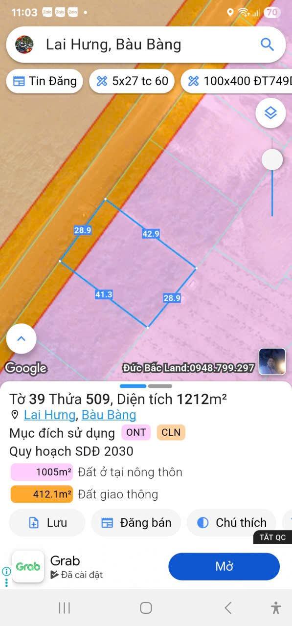 Đất nền Mỹ Phước, Bàu Bàng 1209.6m² giá 5 tỷ - Phù hợp xây dựng kho xưởng