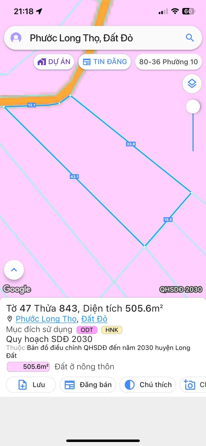 Đất nền Phước Long Thọ Đất Đỏ 506m² giá 1.45 tỷ - Sổ đỏ chính chủ!
