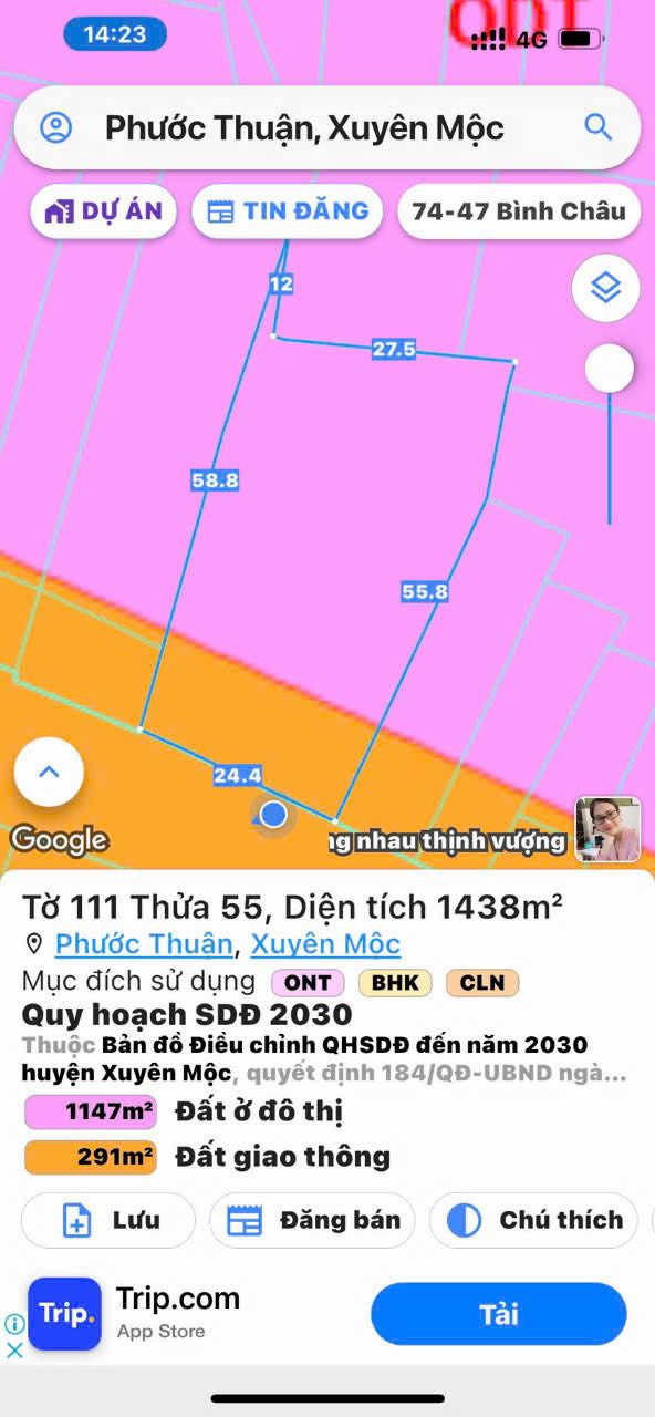 Đất Gò Cà, Phước Thuận 1438m² giá 15 tỷ - Cơ hội đầu tư tuyệt vời!