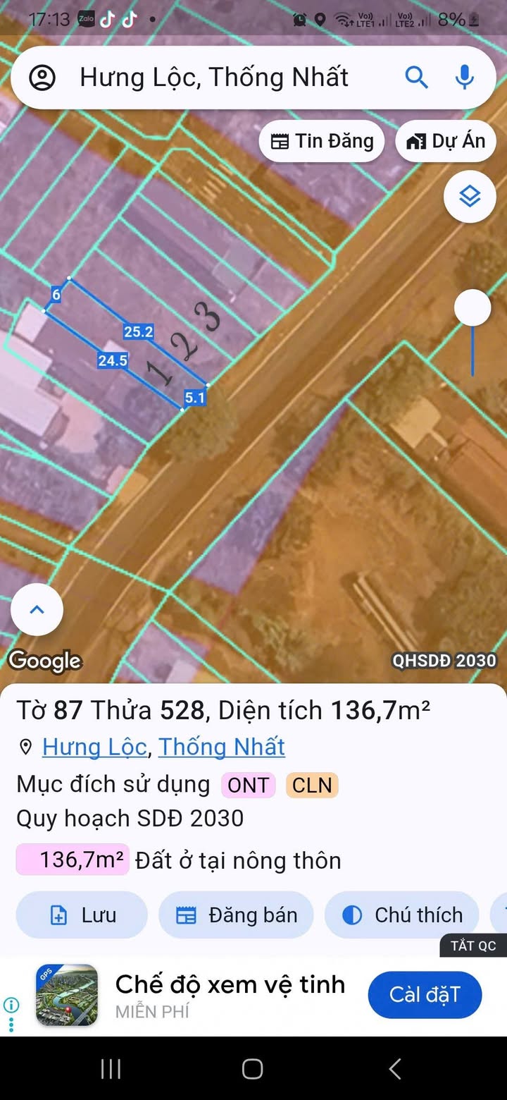 Đất mặt tiền đường DT 769, Long Thành 769m² giá 1.8 tỷ - Cơ hội đầu tư sinh lời!