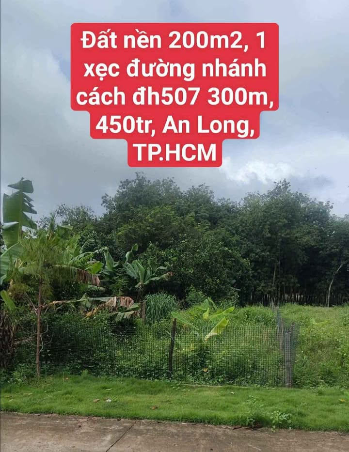 Bán đất 200m² tại An Linh, Phú Giáo chỉ 450 triệu - Đầu tư sinh lời cao!