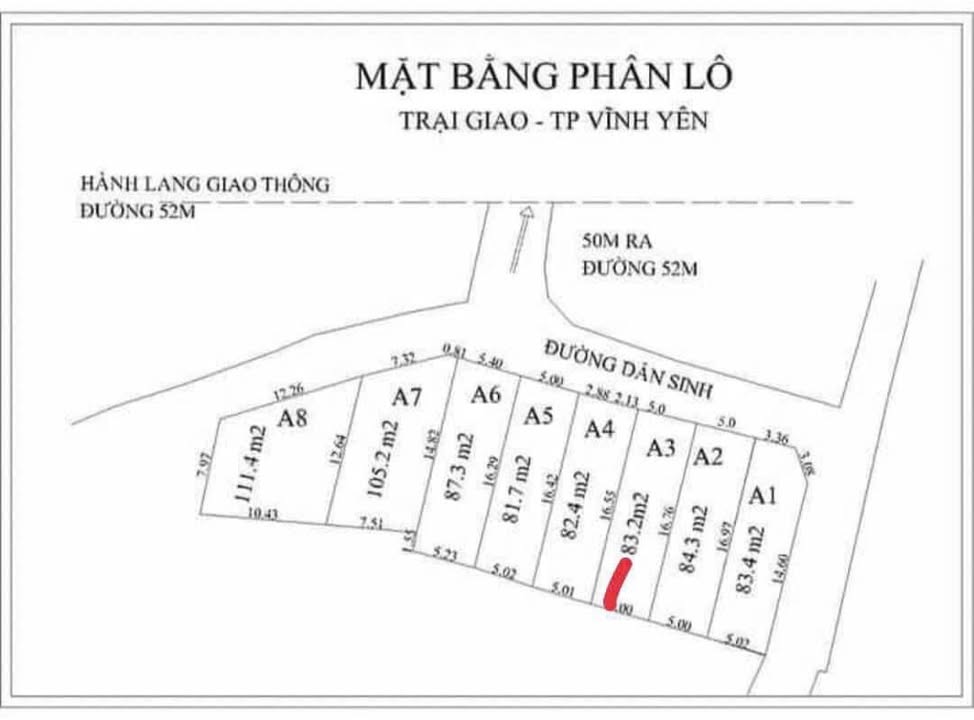Đất ở đô thị Khai Quang, Vĩnh Yên 111,4m² - Đầu tư sinh lời ngay!
