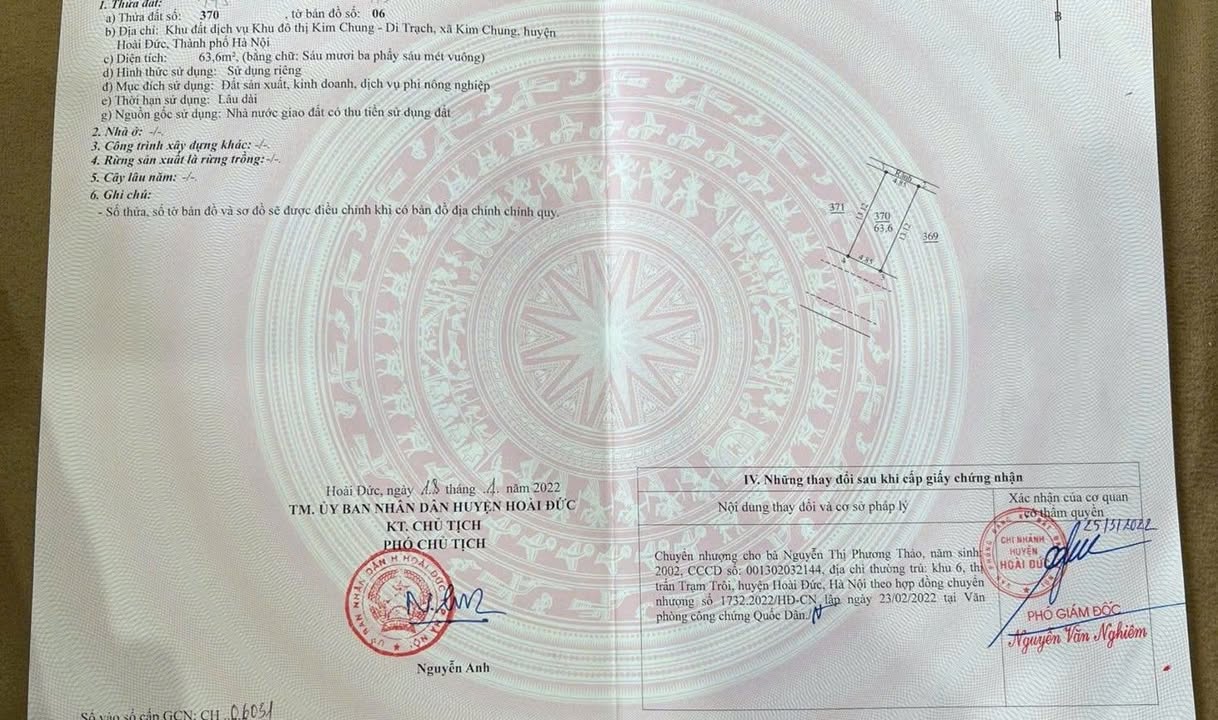 Đất phân lô Kim Chung 63.6m² giá 10 tỷ - Cơ hội đầu tư tuyệt vời!