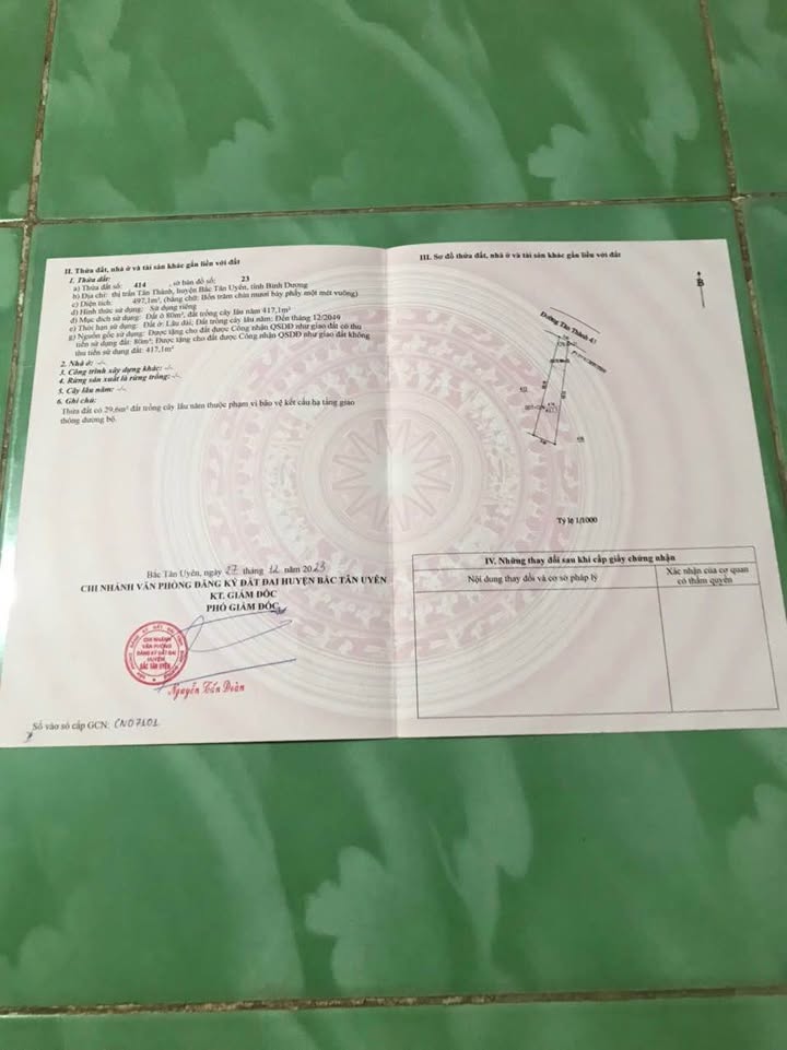 Đất nền 500m² đường 43 Tân Thành, Bắc Tân Uyên giá 1.5 tỷ - Cơ hội đầu tư tuyệt vời!