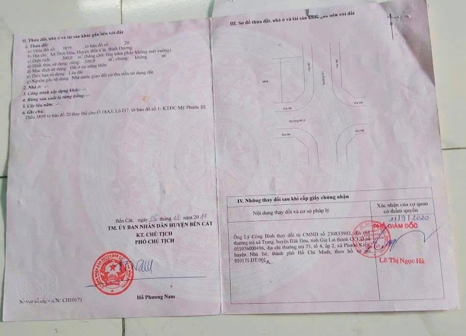 Đất nền lô góc 200m² khu vực Thới Hòa, Bến Cát - Giá chỉ 3.6 tỷ!