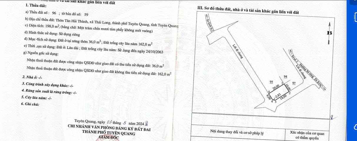 Đất nền Thôn Hải Thành, xã Thái Long, Tuyên Quang 198m² - Chính chủ bán gấp!