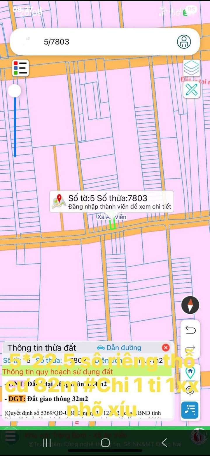 Đất thổ cư 114.4m² tại An Viễn, Trảng Bom - Chính chủ bán giá chỉ 1.1 tỷ!