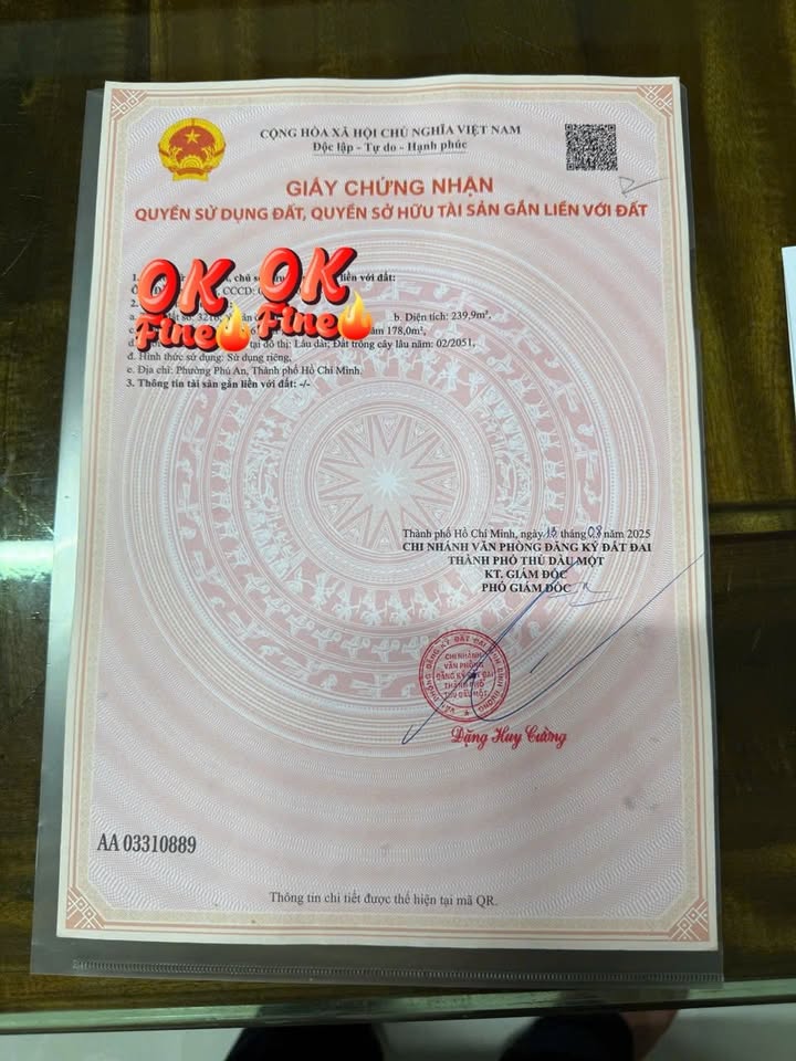 Đất thổ cư Hiệp An, Thủ Dầu Một 239.9m² chỉ 2.05 tỷ - Vị trí đẹp, sổ hồng trao tay!