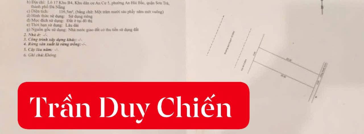 Đất nền Mân Thái Đà Nẵng 233m² giá 32 tỷ - Vị trí đắc địa kinh doanh