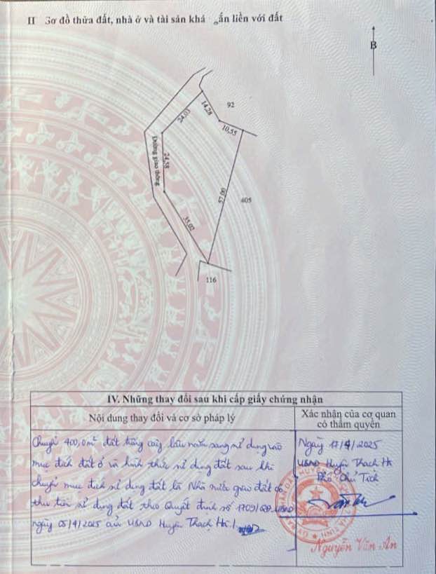 Đất nền Thạch Xuân 1375m² giá 1.9 tỷ - Sổ đỏ chính chủ, đường bê tông vào tận nơi!