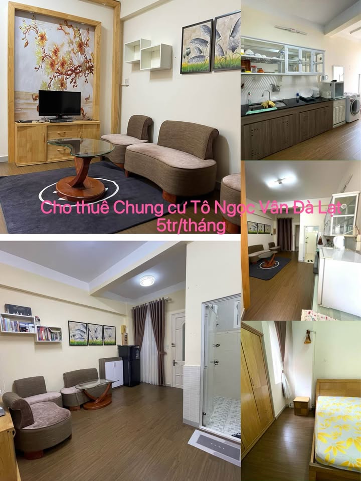 Chung cư Phan Đình Phùng Đà Lạt 1PN giá 5 triệu - Nội thất đầy đủ, sẵn sàng vào ở!