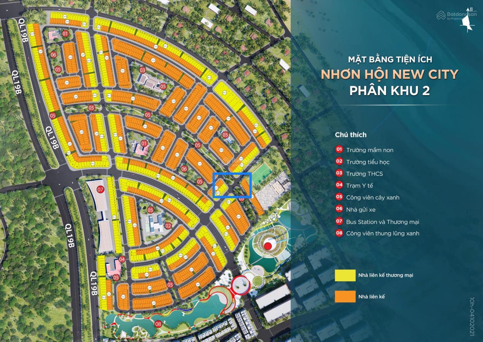 Lô góc liền kề Nhơn Hội New City 107m² giá 2.96 tỷ - Sổ đỏ chính chủ, hướng biển