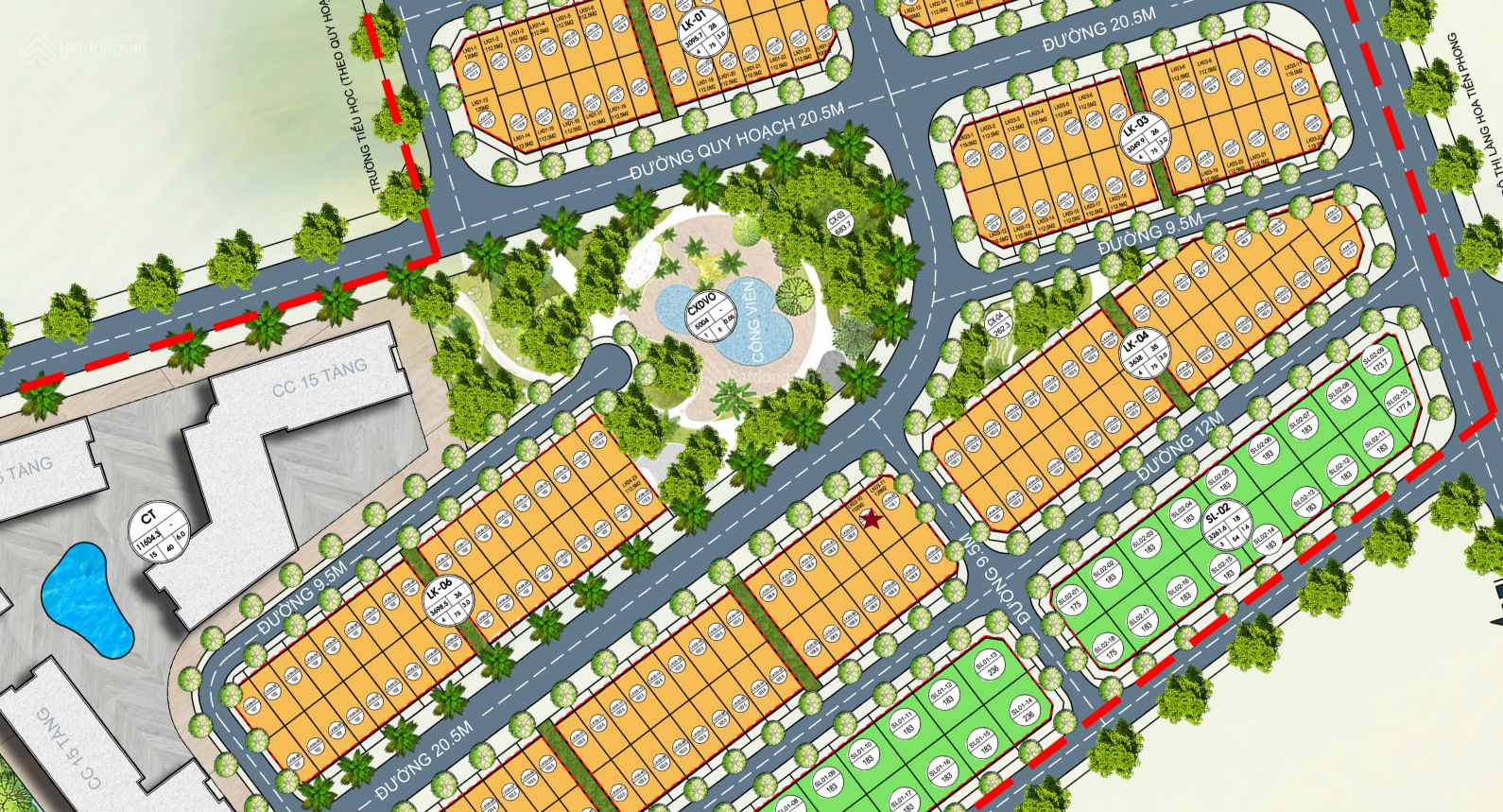 Đất nền LK 01 Mê Linh Vista 112.5m² giá 4.5 tỷ - Hướng đẹp, gần trường học!