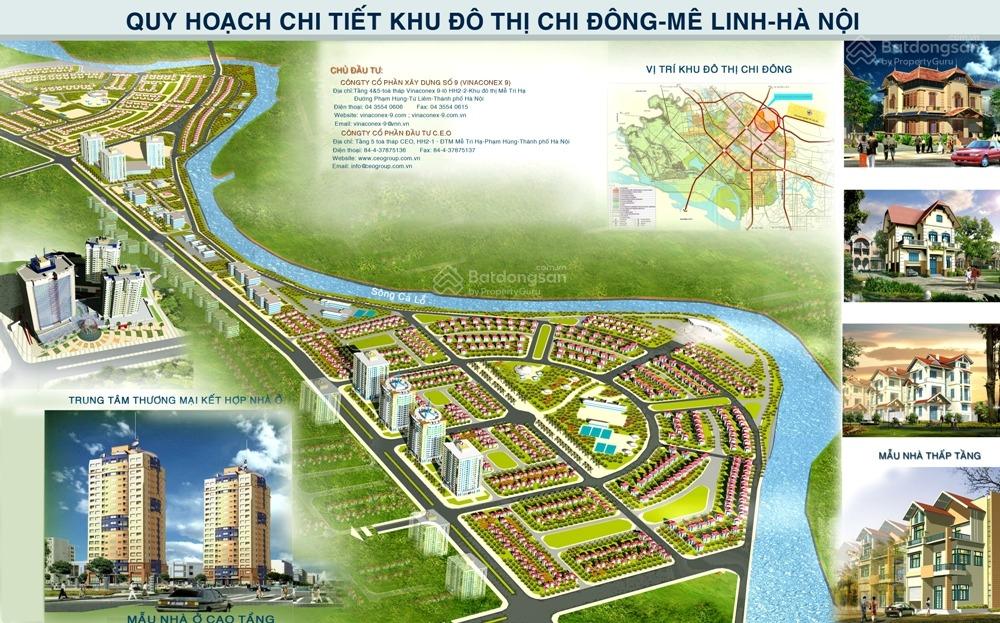 Bán đất nhà vườn, biệt thự khu đô thị Chi Đông, Mê Linh 132-320m² - Vị trí đẹp, kinh doanh thuận lợi!