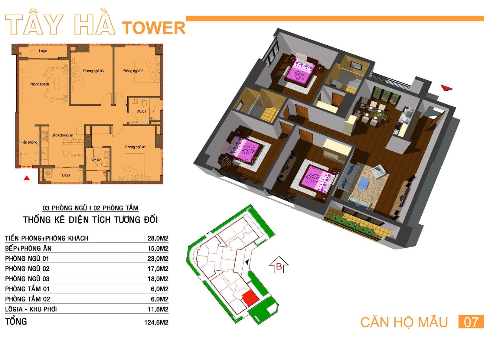 Căn hộ Tây Hà Tower 125m² giá 7.8 tỷ - Full nội thất đẹp, sẵn sàng vào ở!