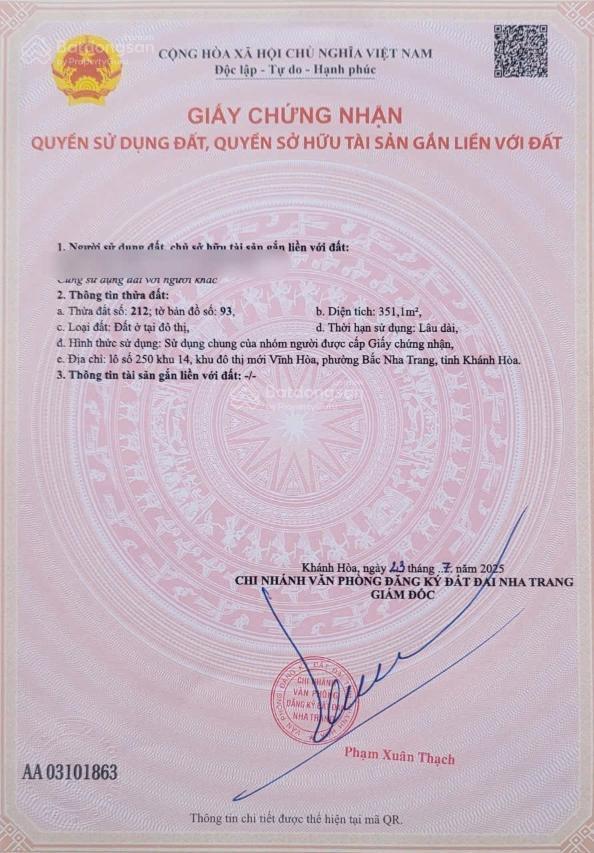 Đất nền KĐT Vĩnh Hòa, đường Huỳnh Văn Nghệ 351.1m² giá chỉ 17.2 tỷ - Đầu tư sinh lời cao!