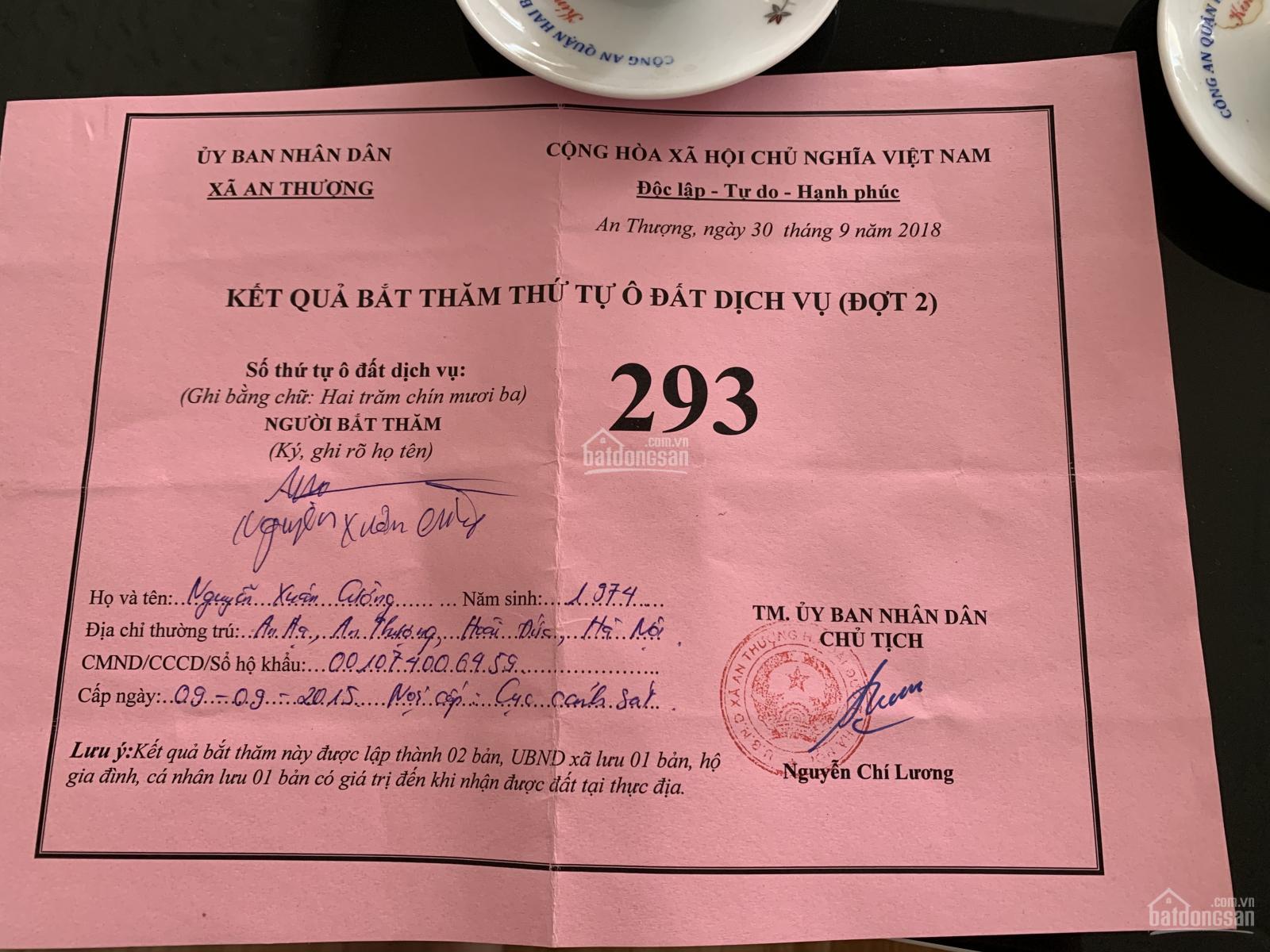 Bán đất dịch vụ An Khánh - Hoài Đức - Diện tích từ 46m², giá chỉ từ 16 triệu/m²