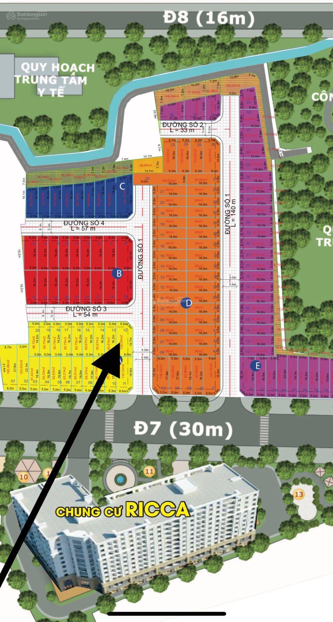 Đất góc 2 mặt tiền 126m² giá 8.694 tỷ tại chung cư Ricca - Đầu tư sinh lời ngay!