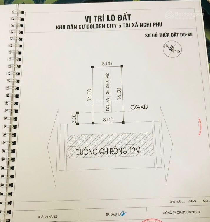 Đất dự án Golden City 5 Nghệ An 128m² giá 4.5 tỷ - Tiềm năng kinh doanh cao!