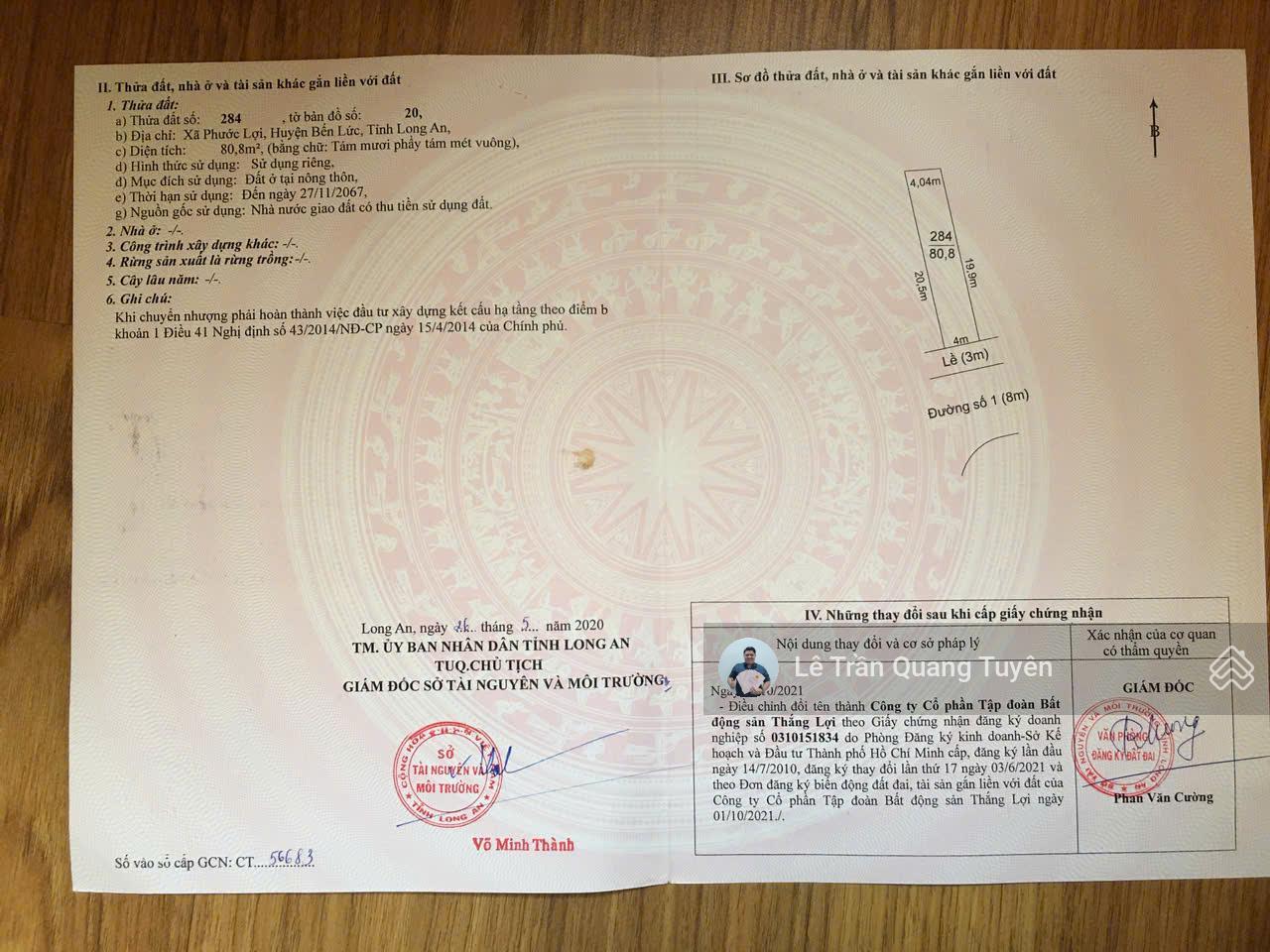 Đất nền KDC Thắng Lợi Central Hill 80.8m² giá 2 tỷ - Hướng Nam phong thủy tốt!