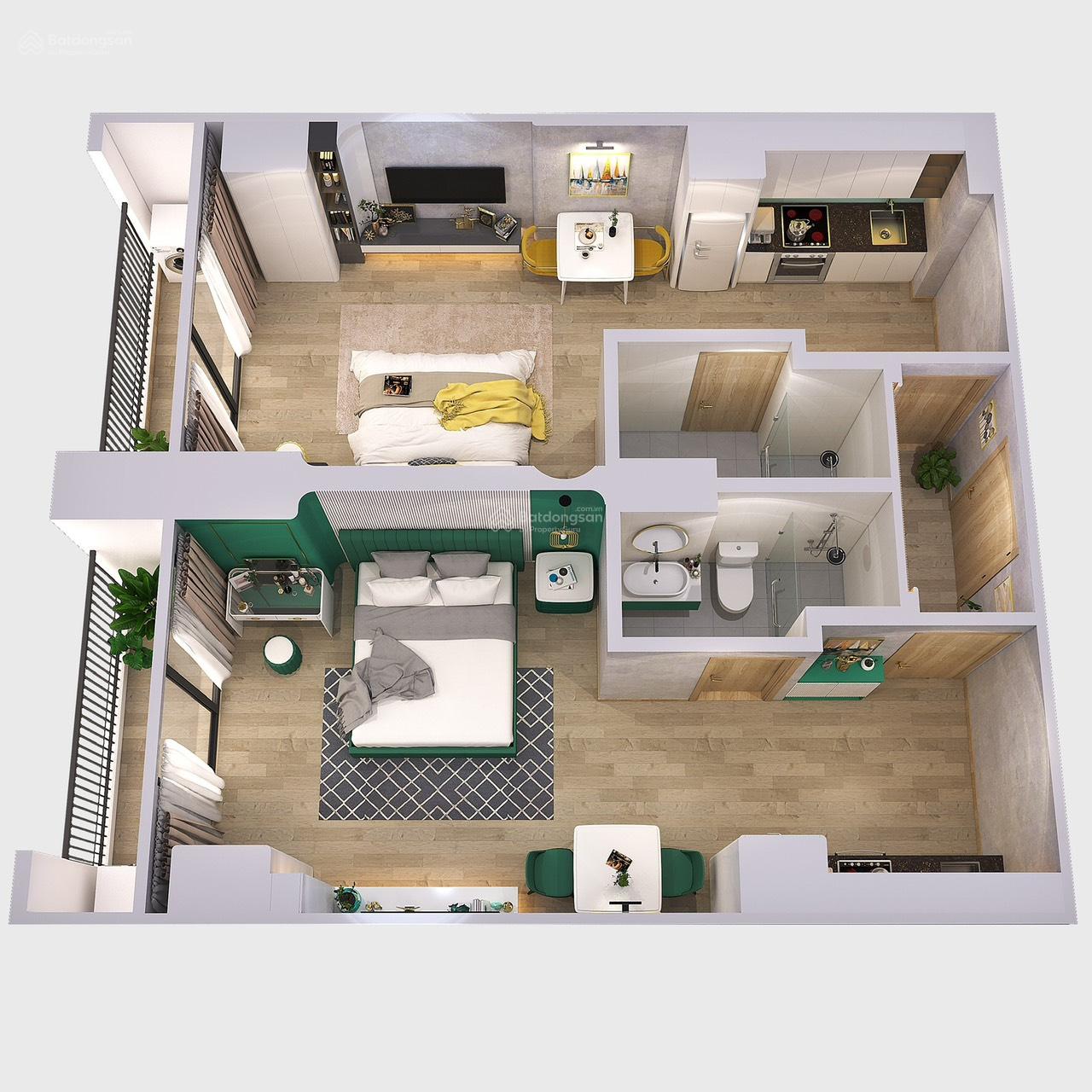 Căn hộ Dualkey Grand Sunlake Văn Quán 73m² giá chỉ 4,35 tỷ - Phong thủy tốt, nội thất full!