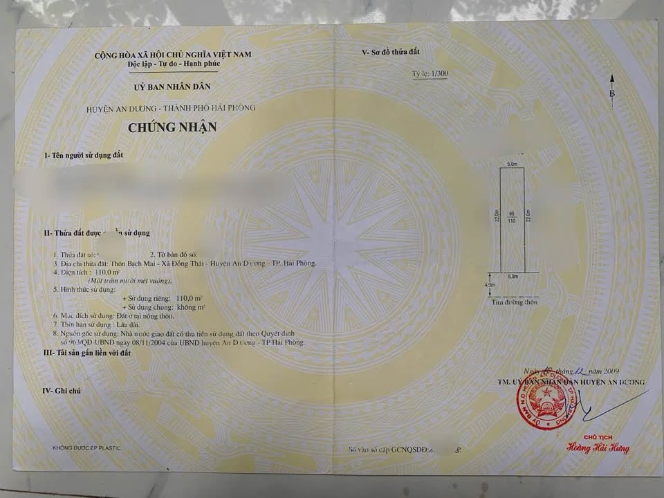 Lô đất mặt đường tại TDP Bạch Mai, P. An Hải - 110m² giá chỉ 3 tỷ - Đầu tư sinh lời ngay!