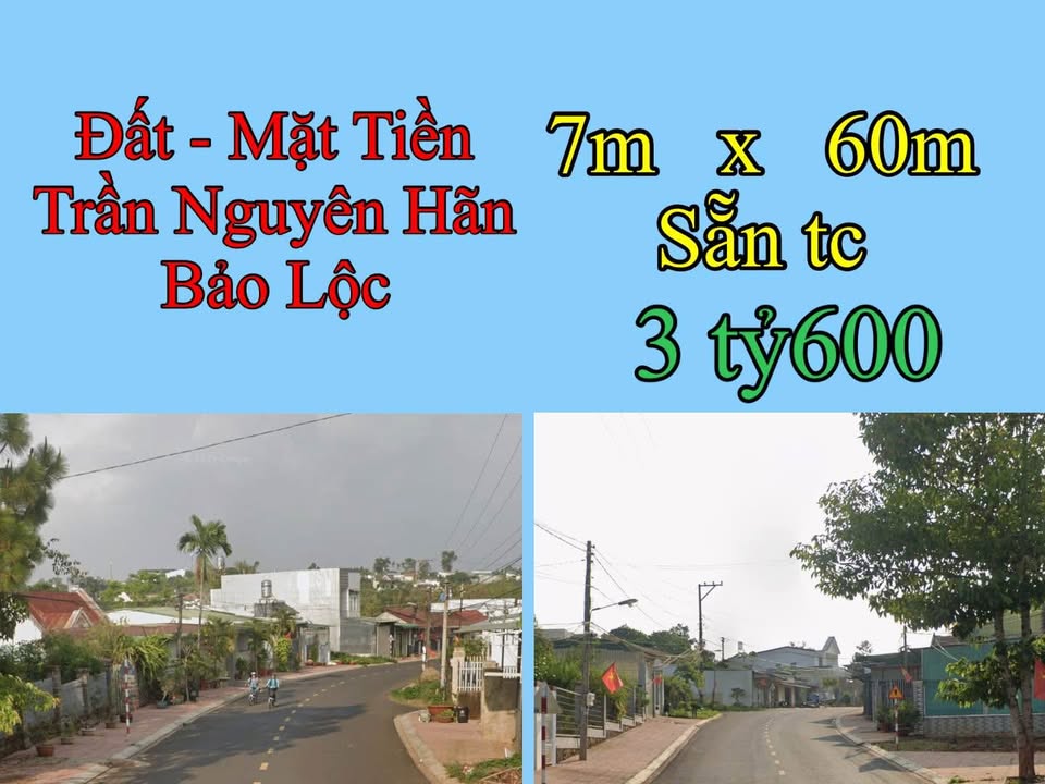 Đất mặt tiền Trần Nguyên Hãn, Bảo Lộc 420m² giá 3.6 tỷ - Cơ hội đầu tư tốt!