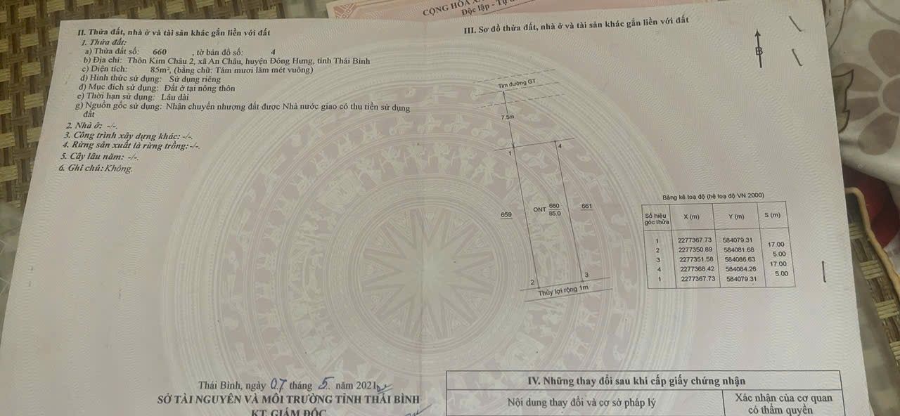 Đất nền An Châu Đông Hưng 85m² giá 14xx triệu - Kinh doanh thuận lợi!