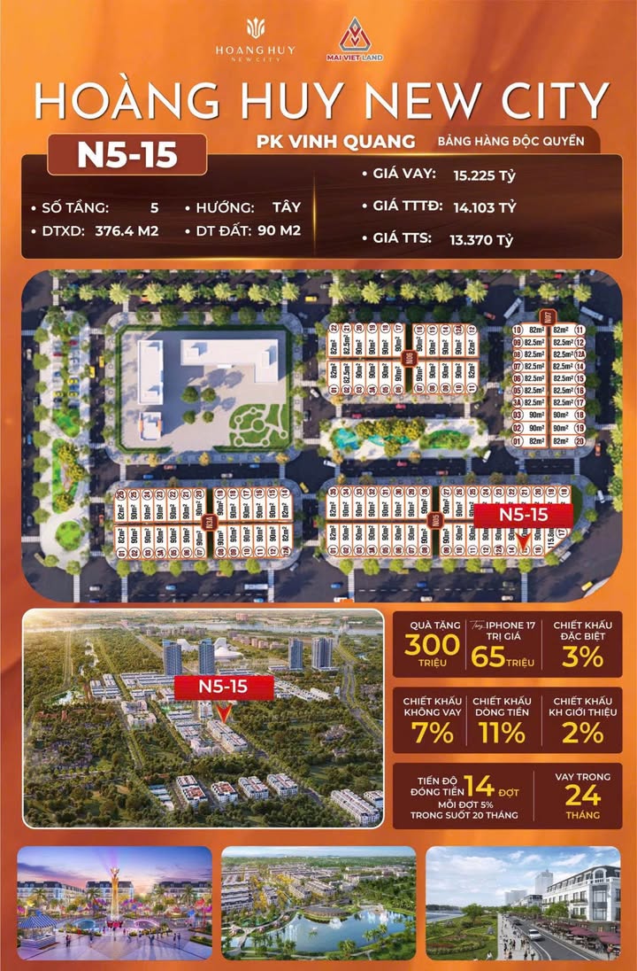 Shophouse Hoàng Huy New City Thủy Nguyên 90m² giá ưu đãi - Mặt đường Đỗ Mười đẹp mê hồn!