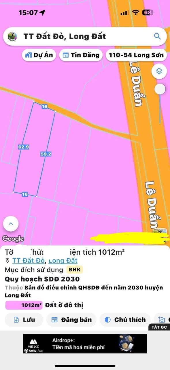 Đất nền Đất Đỏ 512m² giá 1.8 tỷ - Vị trí trung tâm, sổ đỏ chính chủ!