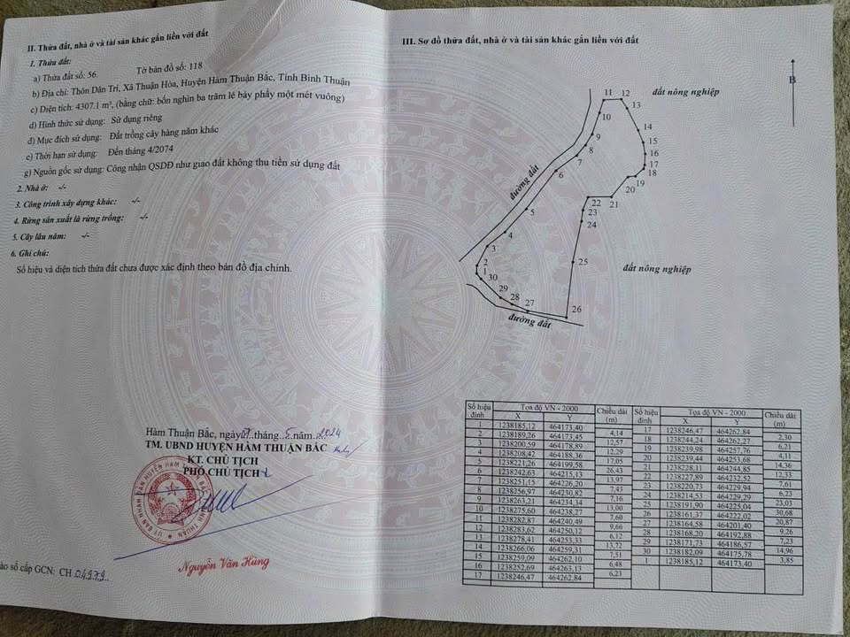 Đất cây trồng 43200m² xã Thuận Hòa giá 360 triệu - Sổ đỏ chính chủ, ô tô vào tận nơi!