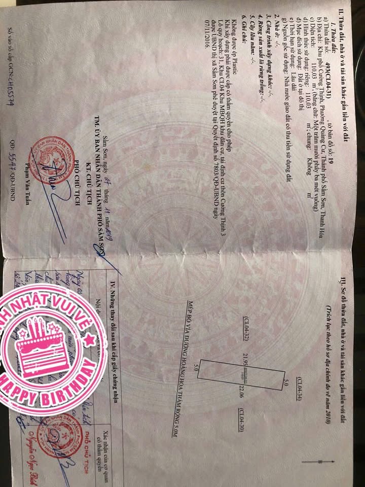 Đất nền phường Quảng Cư, Sầm Sơn 110m² giá 2.53 tỷ - Đầu tư sinh lời ngay!