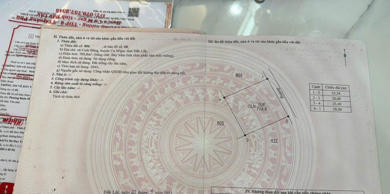 Đất sào mặt tiền đối diện Uỷ ban xã CuorDang 1372m² giá 1.65 tỷ - Cơ hội đầu tư hấp dẫn!