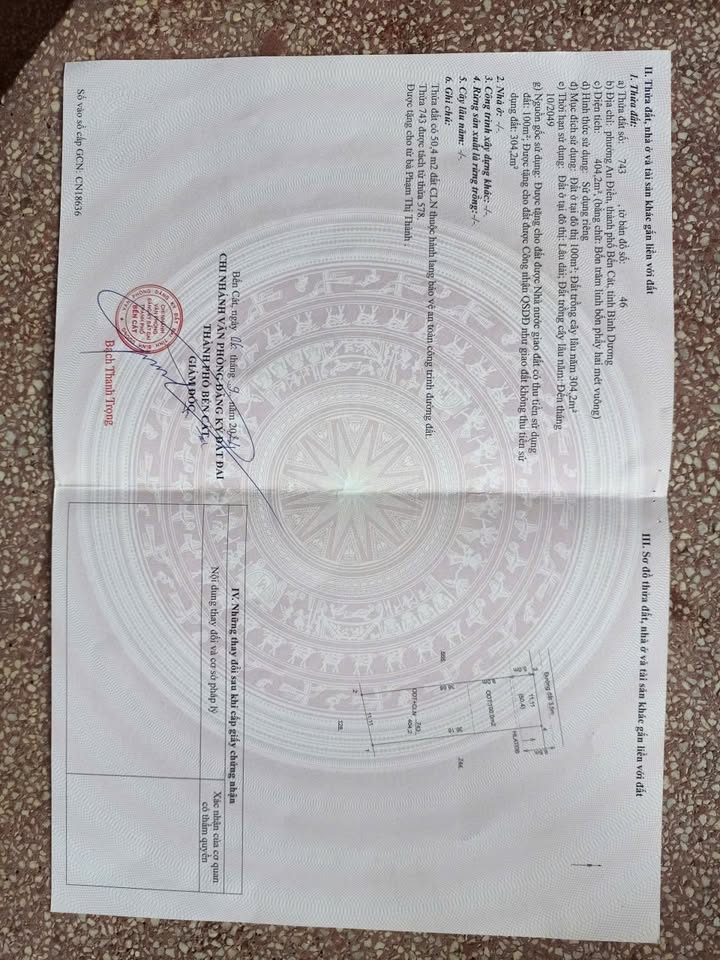 Đất nền phường Long Nguyên, Bến Cát, 396m², giá 2.2 tỷ - Bán gấp!