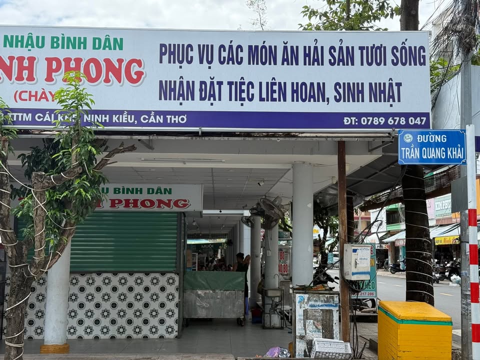 Mặt bằng cho thuê góc 2 mặt tiền chợ Cái Khế, Cần Thơ 40m² - Kinh doanh thuận lợi!