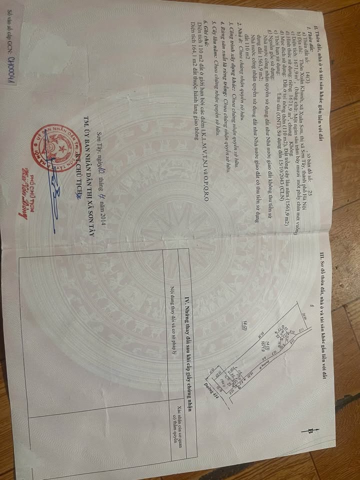 Đất thổ cư 1672m² phường Tùng Thiện, 8.36 tỷ - Giá tốt, thương lượng!