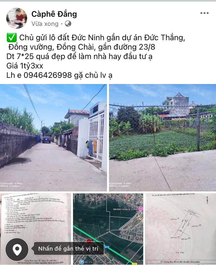 Đất nền Đức Ninh Đồng Hới 175m² giá 1.3 tỷ - Đầu tư sinh lời ngay!