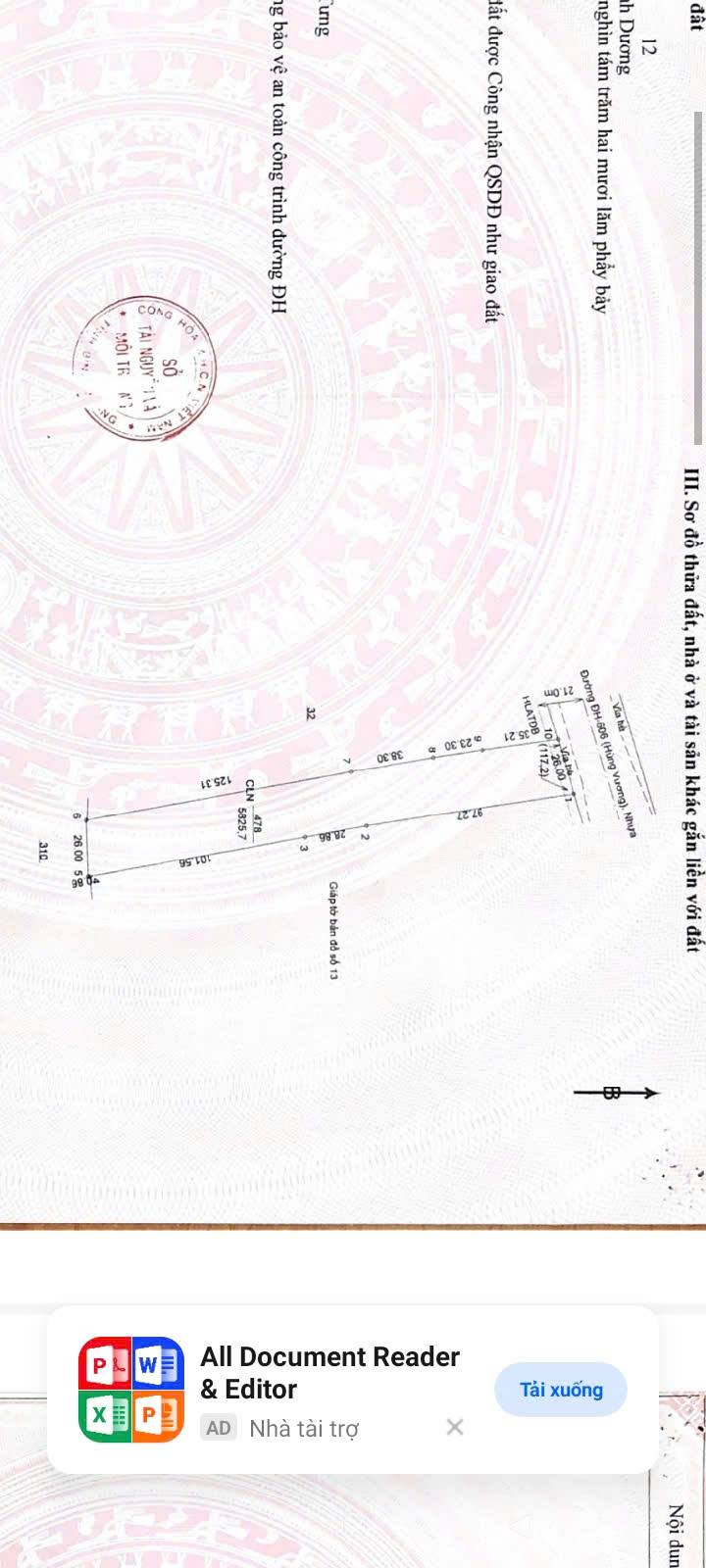 Đất nền đường Hùng Vương 7A, An Tây, 6500m² giá 22 tỷ - Cơ hội đầu tư hấp dẫn!