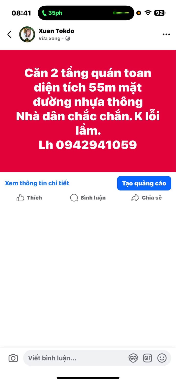 Nhà 2 tầng Quán Toan 55m² - Mặt đường nhựa, giao dịch thỏa thuận!